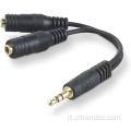 1Male-2fema da 3,5 mm TRS Stereo Mic/Audio Splitter Cavo